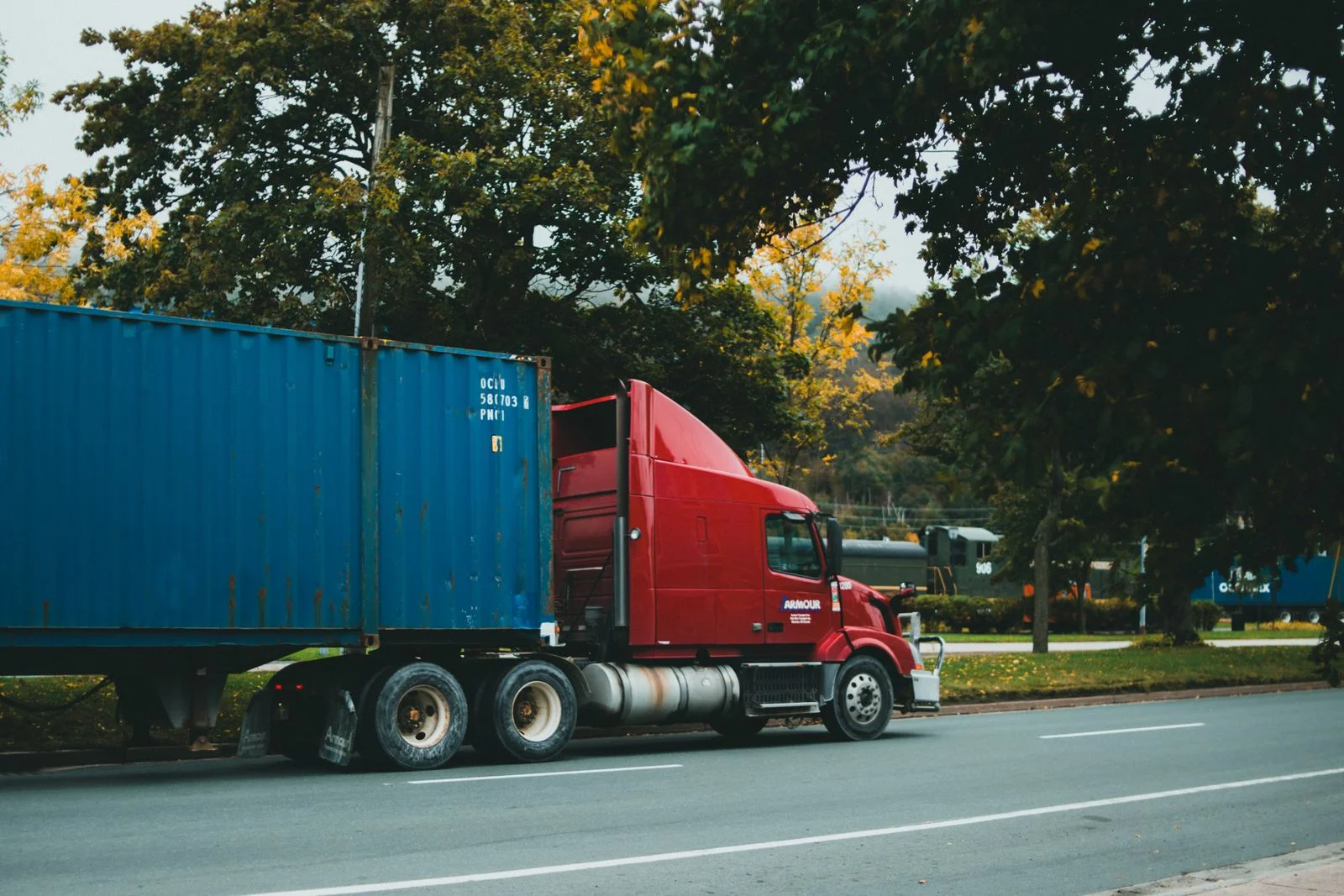 Freight truck on a road